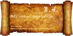 Münster Adorján névjegykártya